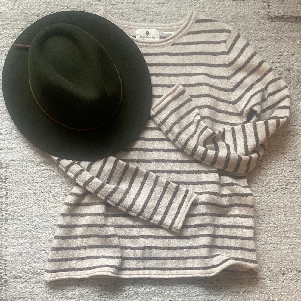 Striped Cream and brown Women's Sweater